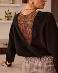 Pull noir décolleté dos
