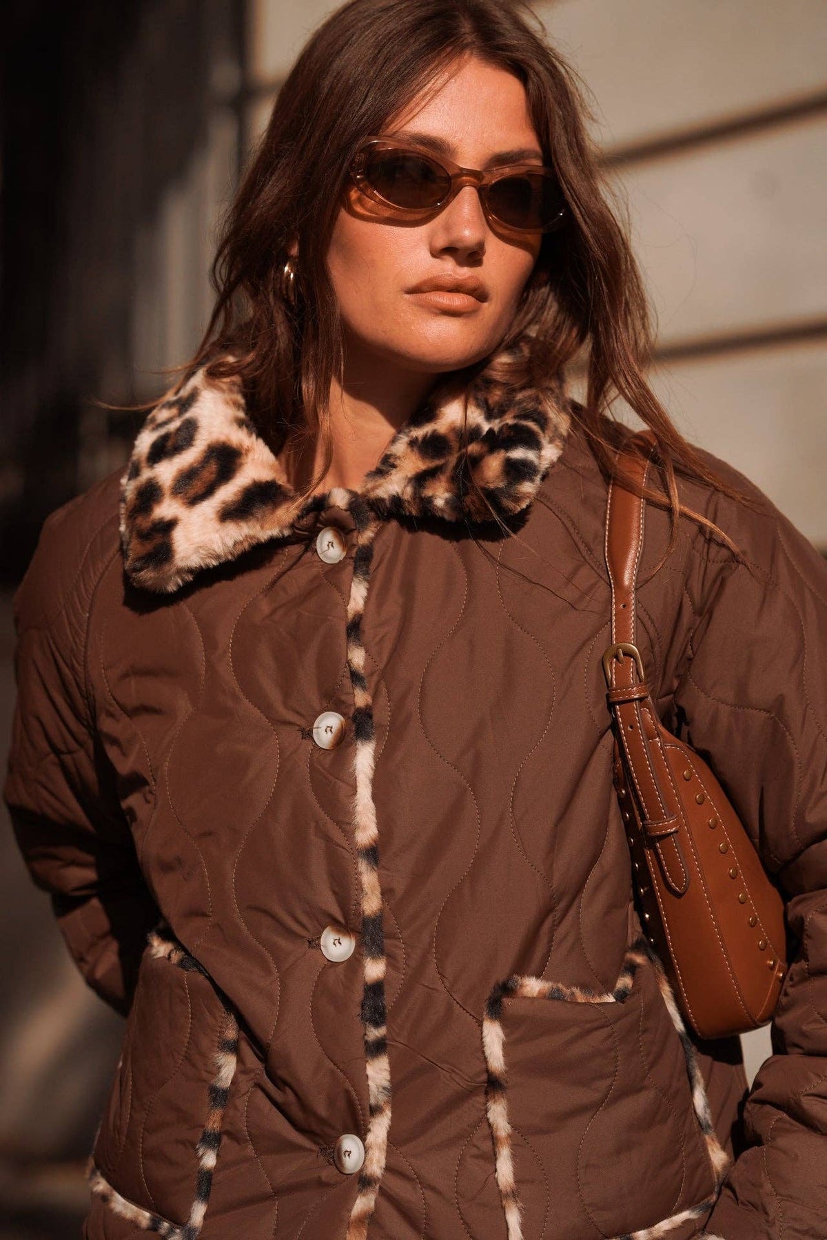 Manteau réversible léopard