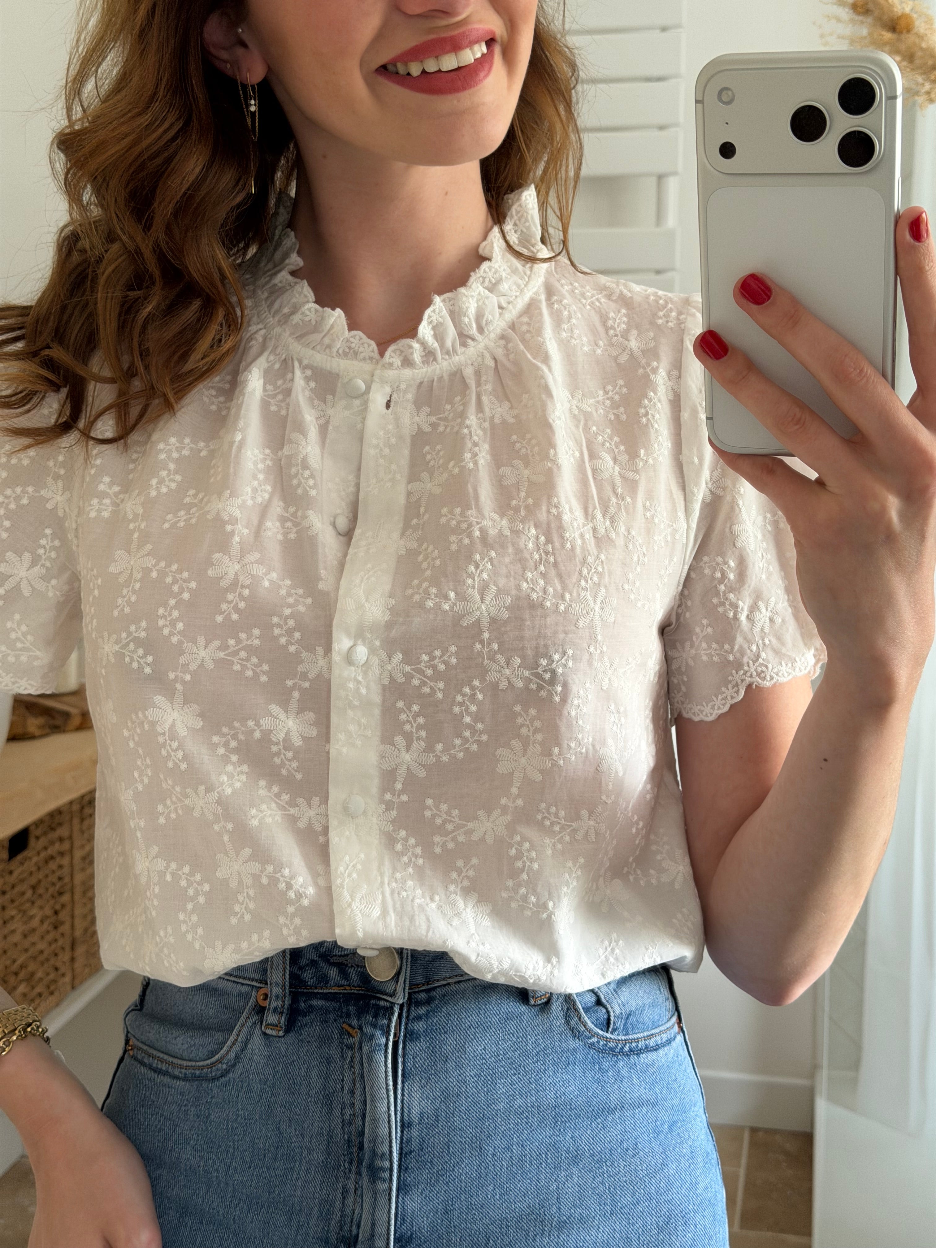 Blouse en broderie anglaise – Manches courtes