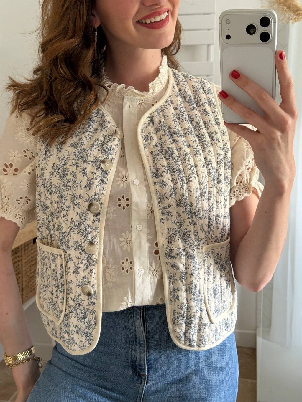 Veste sans manches imprimé – Coupe courte et esprit bohème
