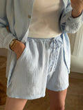 Short en gaze de coton - Bleu