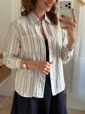 Chemise rayée coupe classique – Élégance décontractée