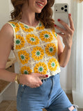 Top crochet graphique – inspiration rétro