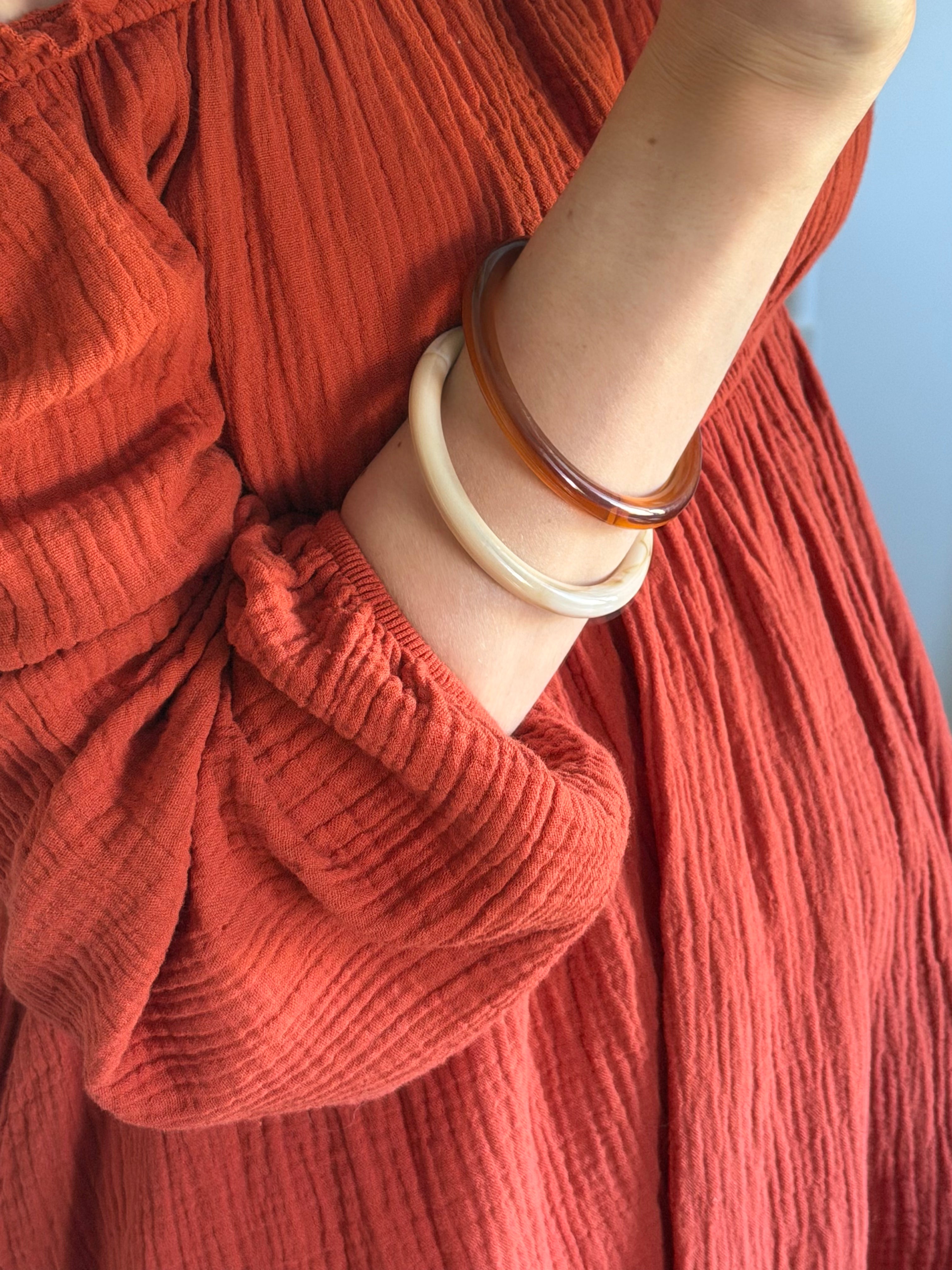 Bracelet résine fin - Brun