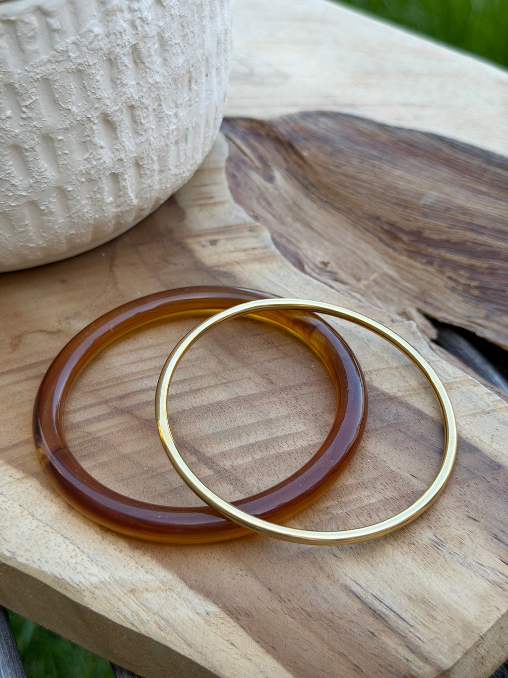 Bracelet résine fin - Brun
