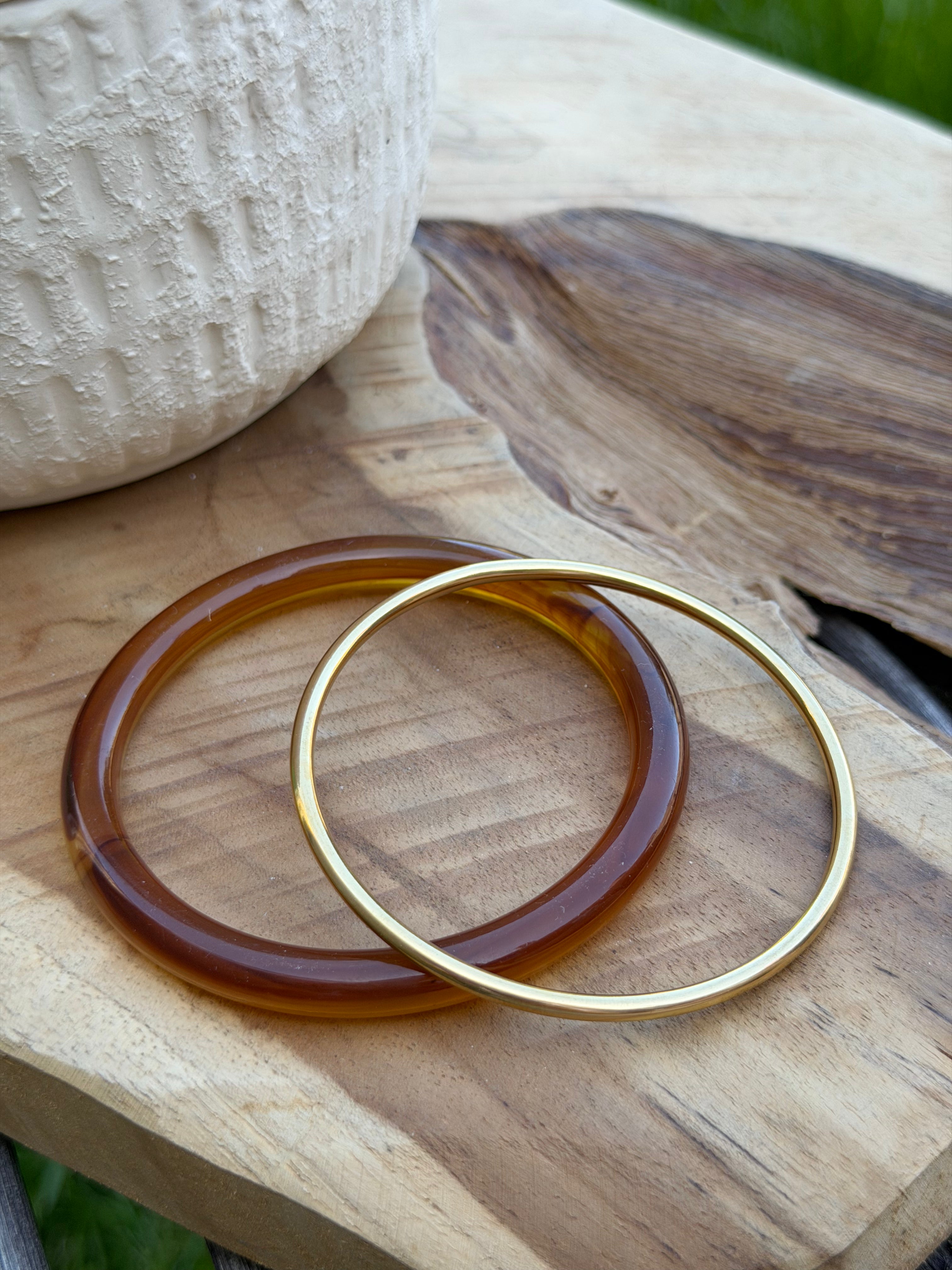 Bracelet résine fin - Brun