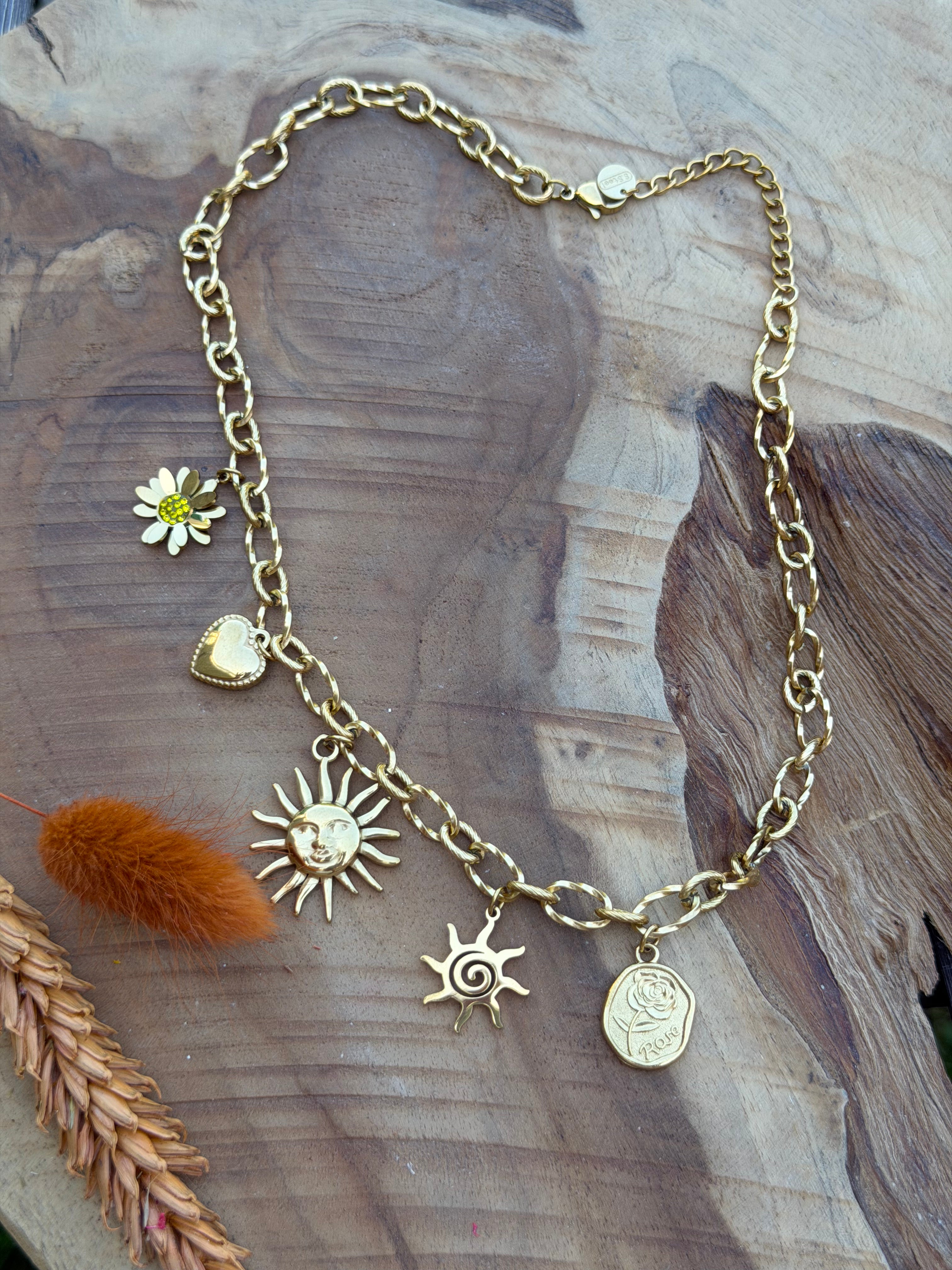 Collier étoile de mer – Acier inoxydable et perles naturelles