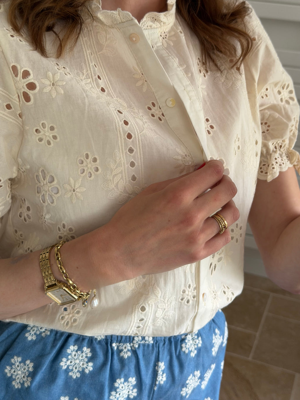 Blouse broderie anglaise – Manches courtes