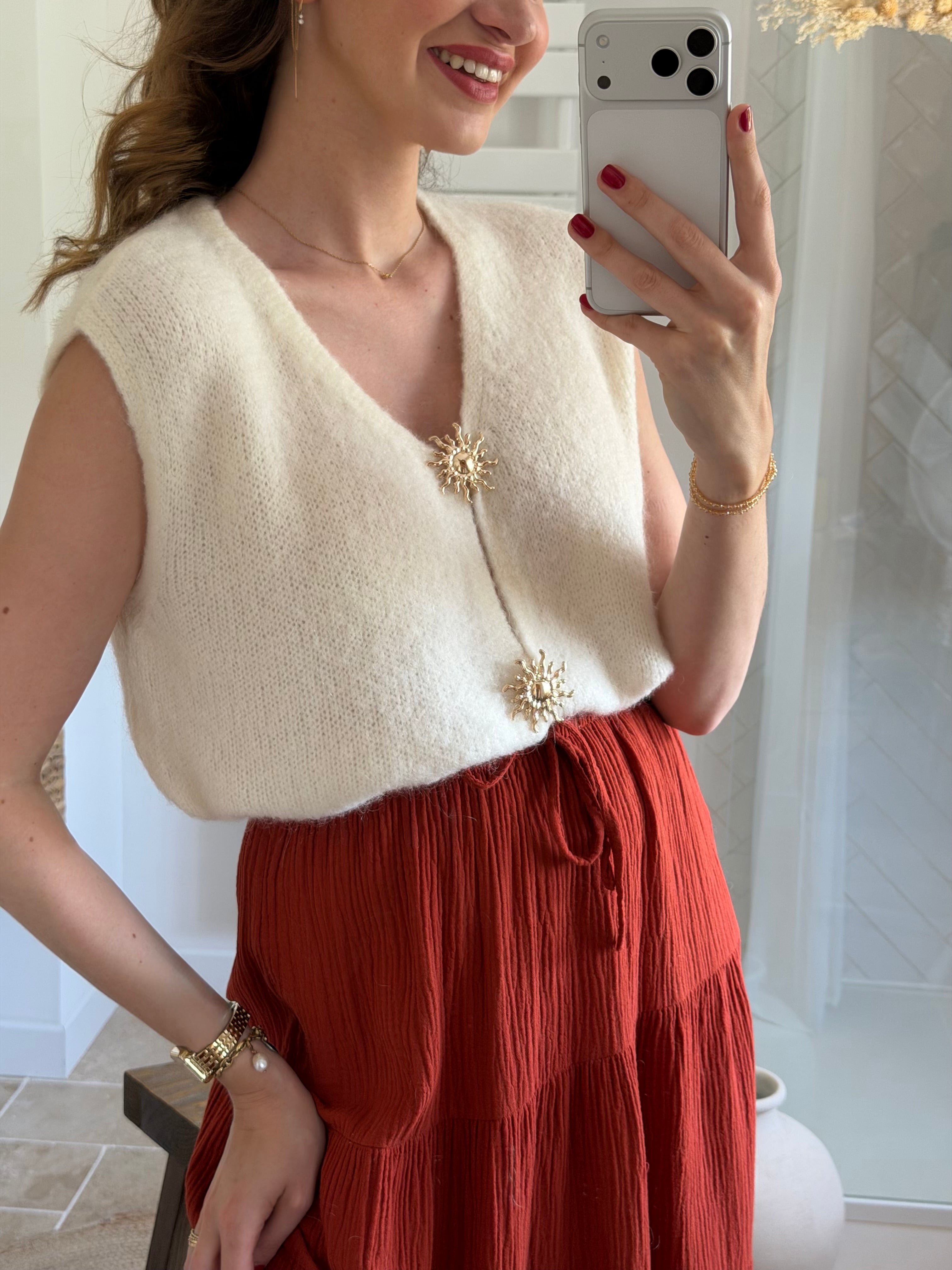 Gilet sans manches - Crème
