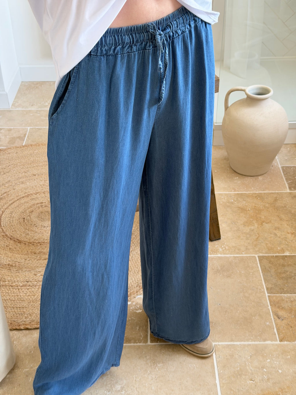 Pantalon Large - Bleu