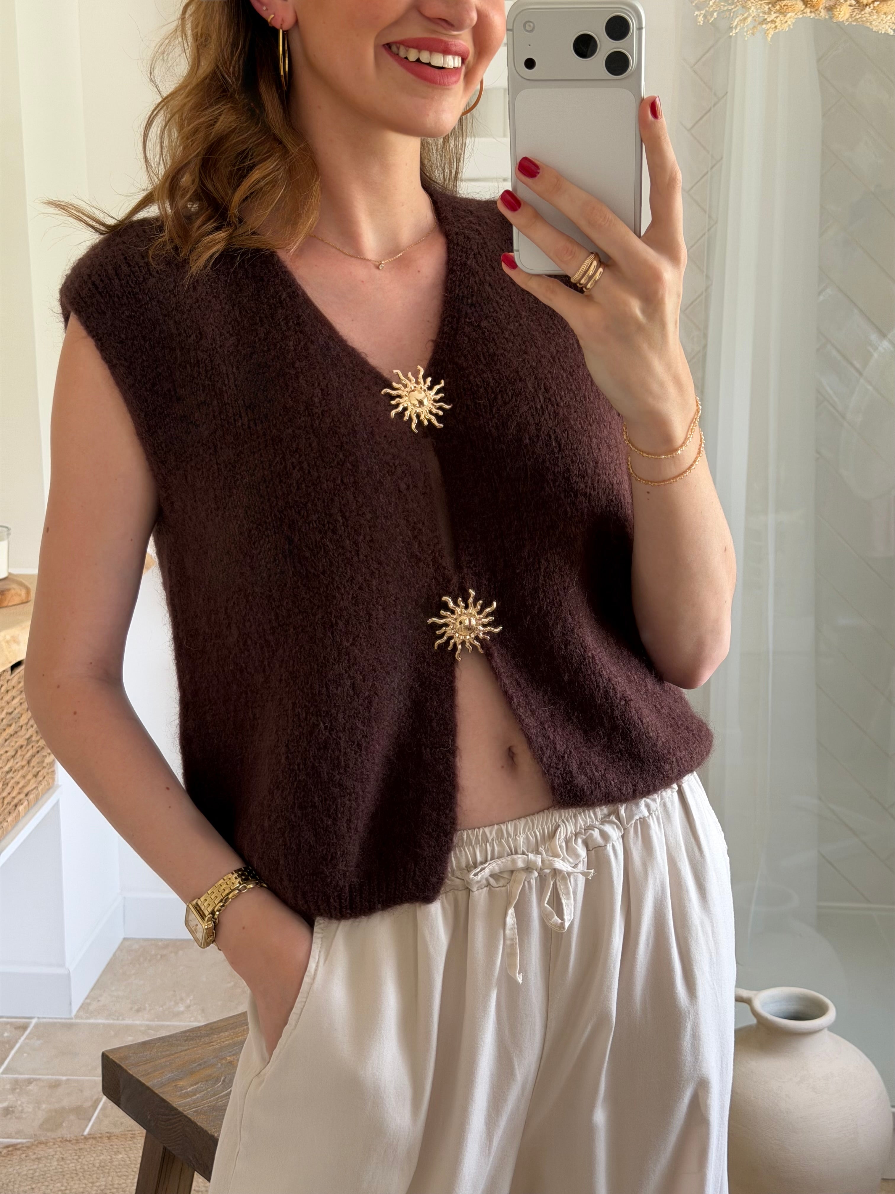 Gilet sans manches - Chocolat