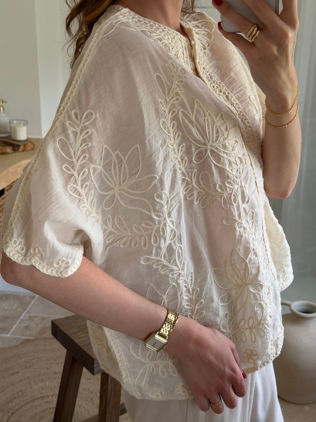 Blouse en broderie florale