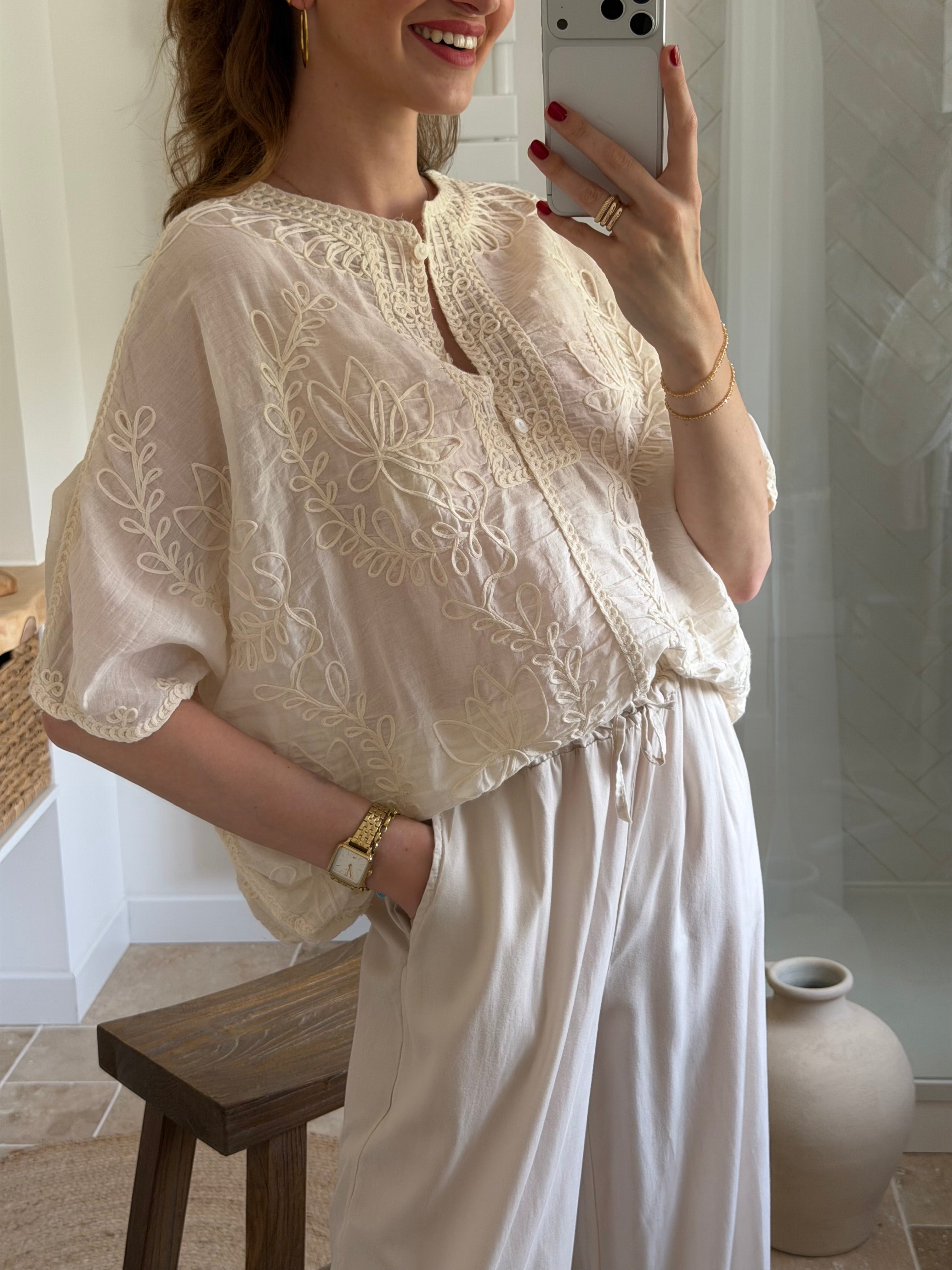 Blouse en broderie florale