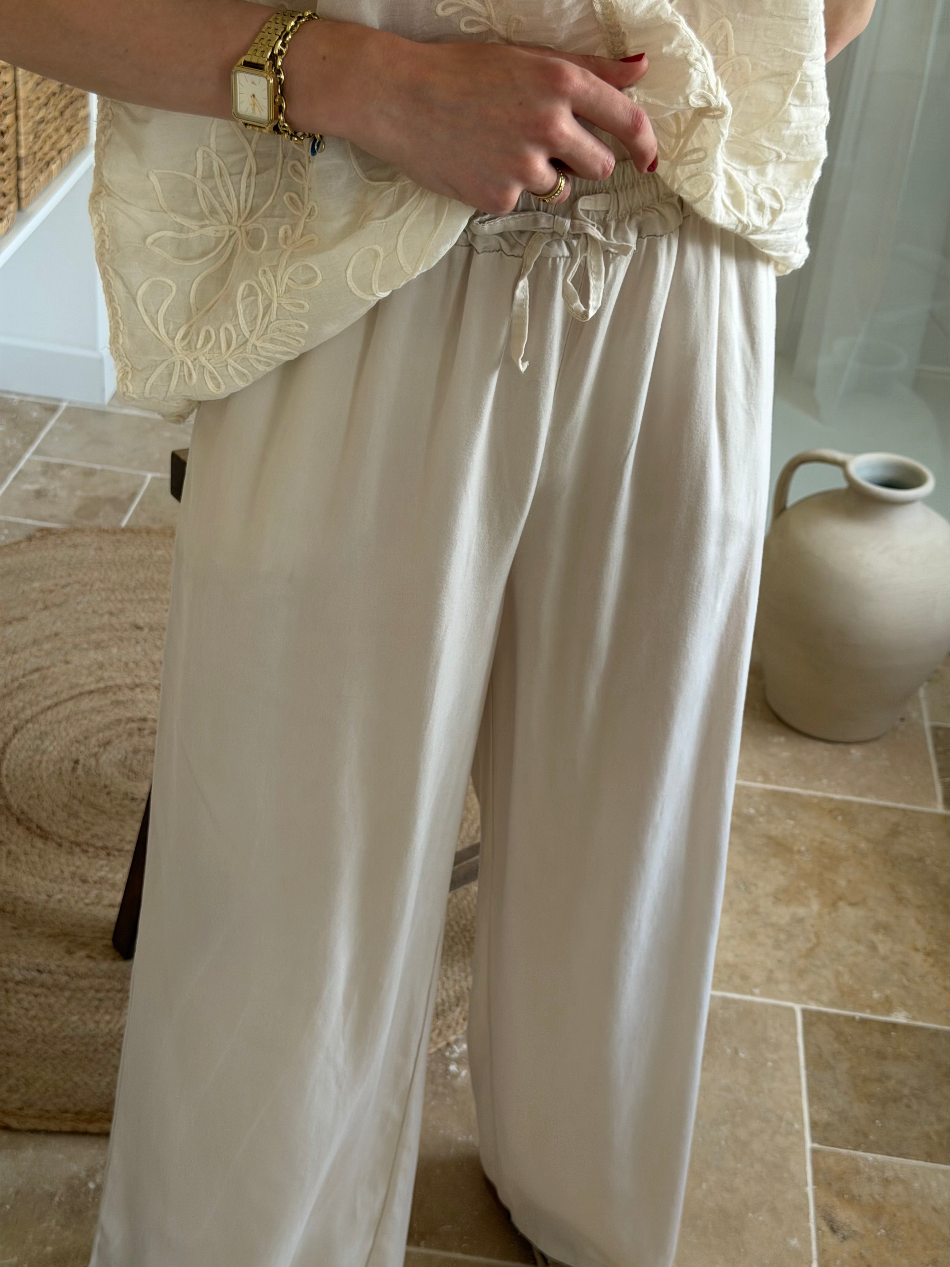Pantalon Large - Beige