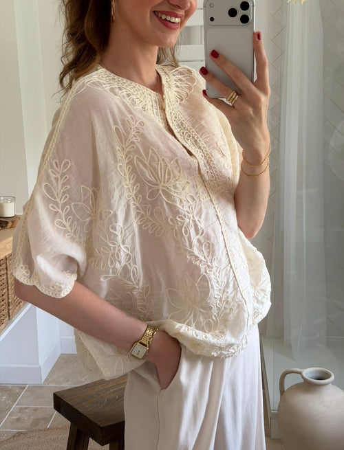 Blouse en broderie florale