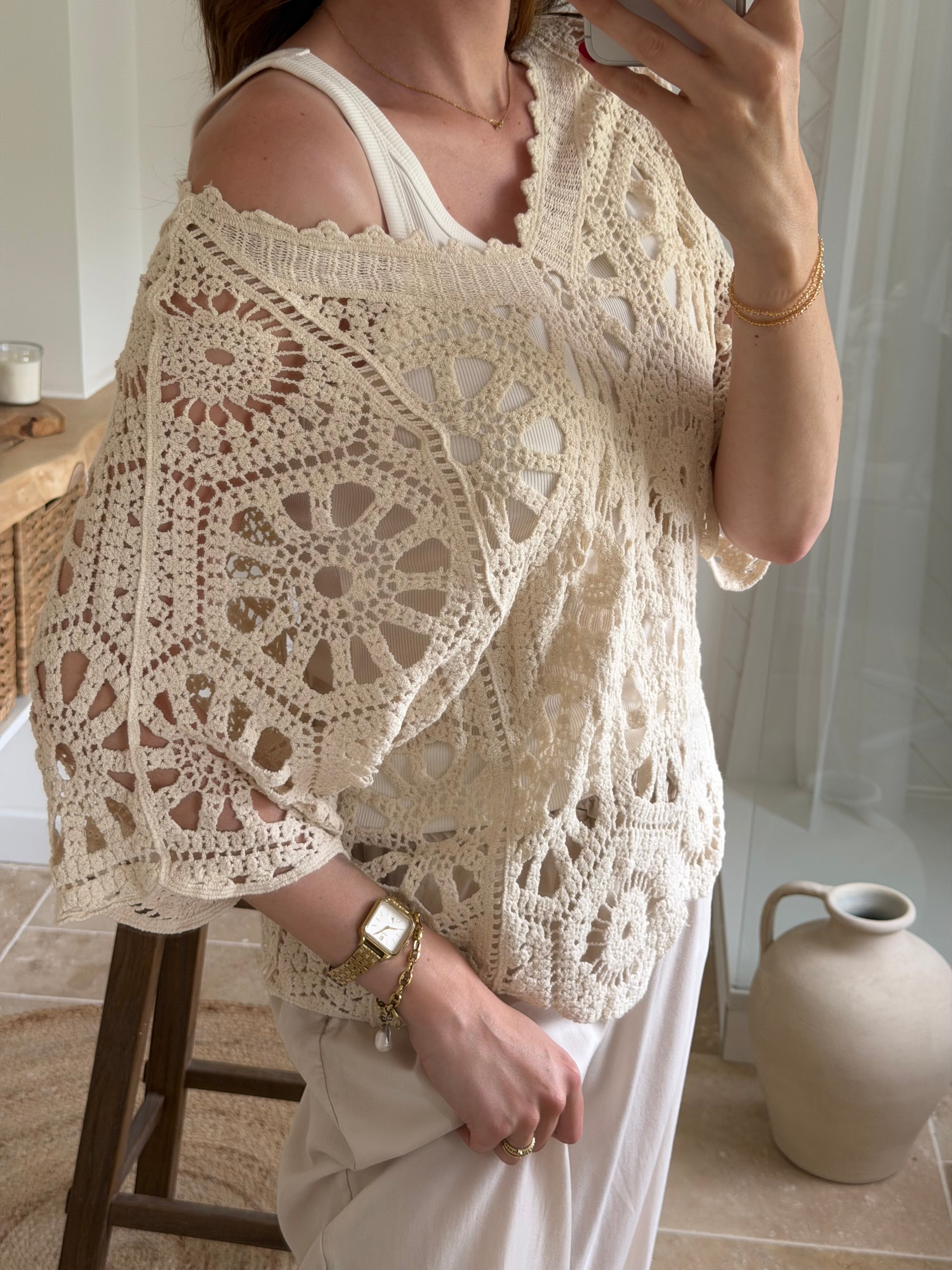 Pull crochet ajouré