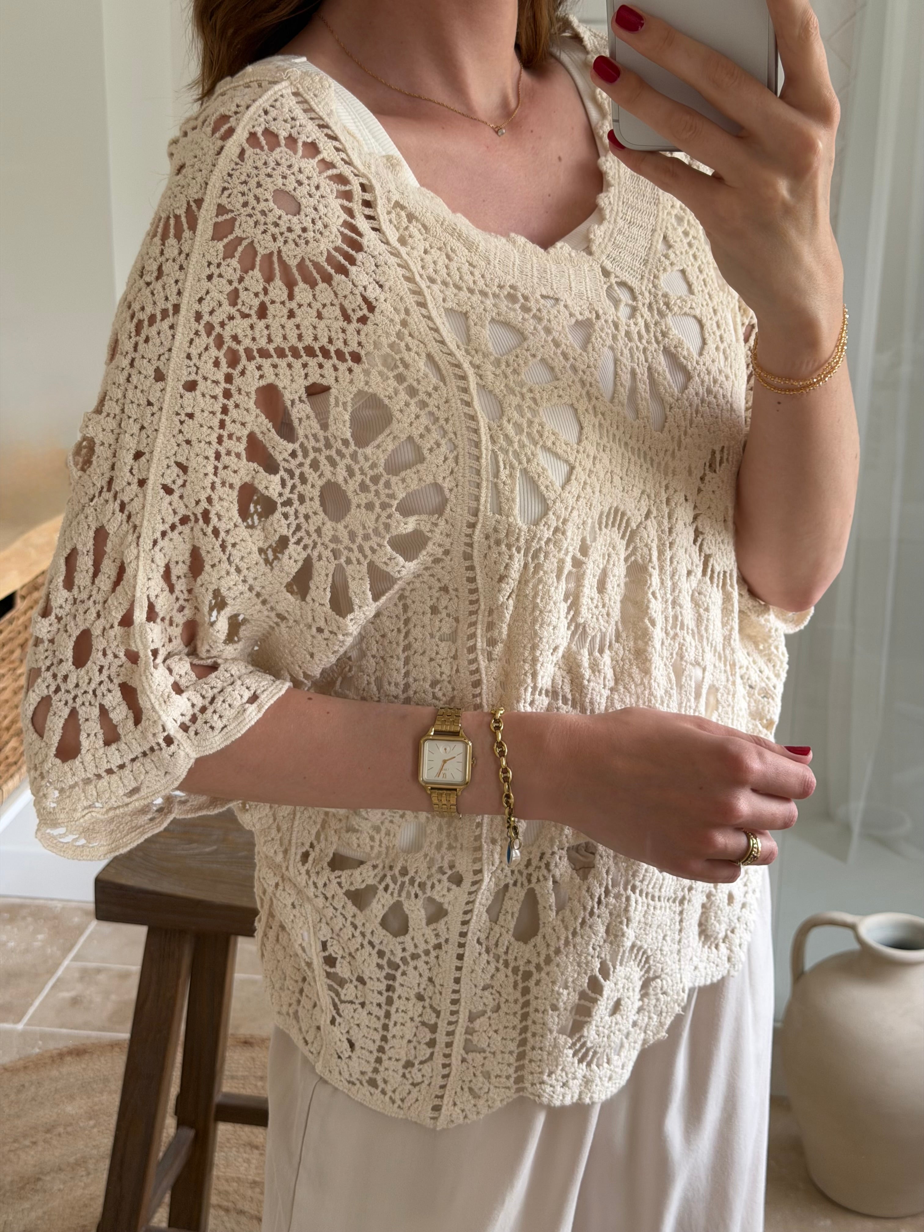 Pull crochet ajouré
