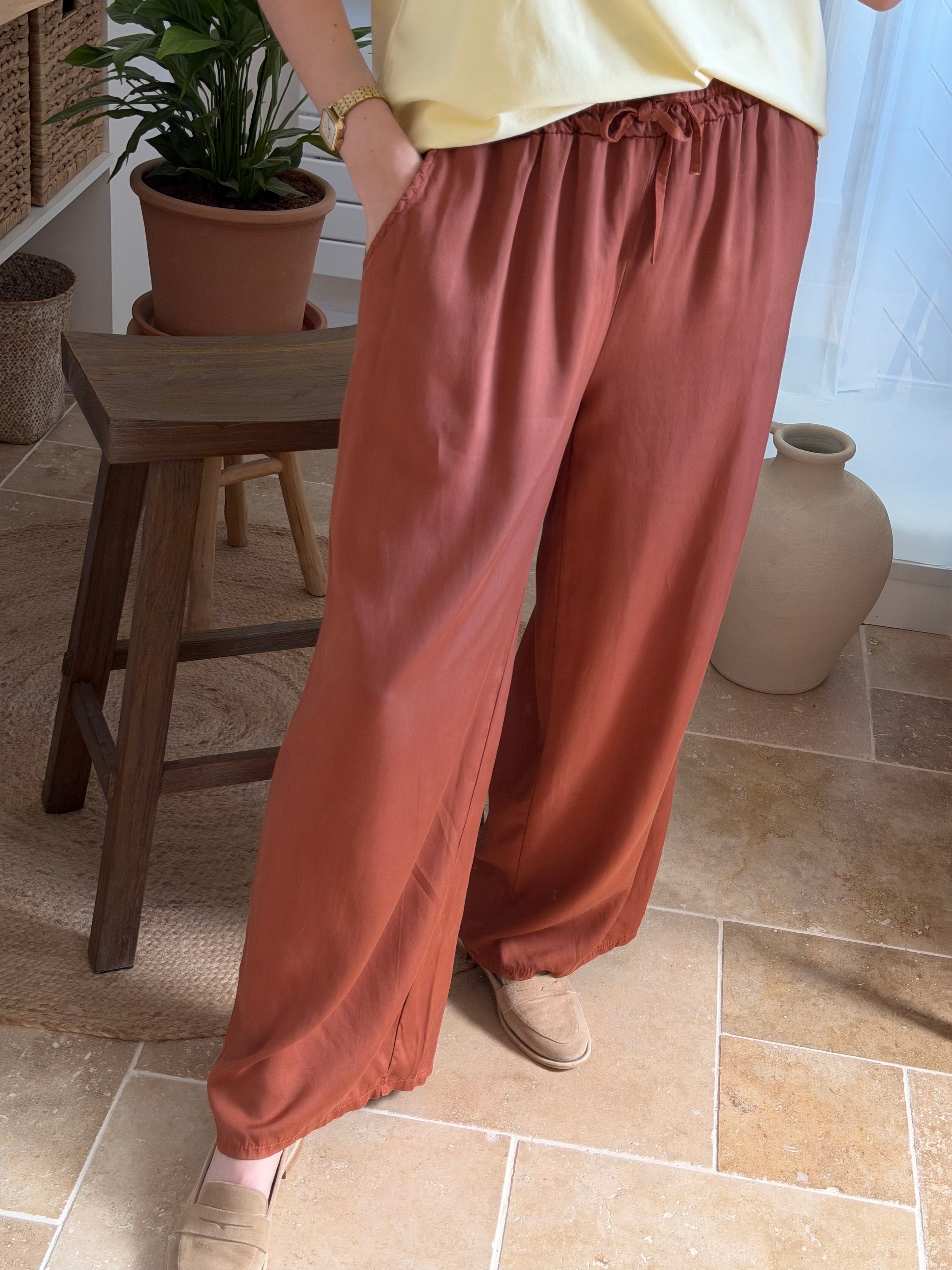 Pantalon Large - Terracotta
