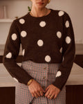 Pull chocolat à pois